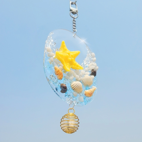 여름 투명 펄 데코덴 LED 반딧불 조개 썬캐쳐 장식 만들기 키트 / 여름환경구성 유치원 어린이집 초등만들기 DIY