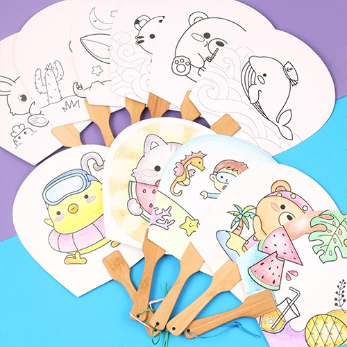 [아이디몬] 그리기 나무 부채 (밑그림도안)