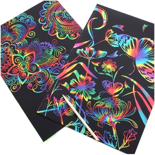 [아이디몬] 스크래치 종이 A4 + 나무펜 (1장/10장 택1)