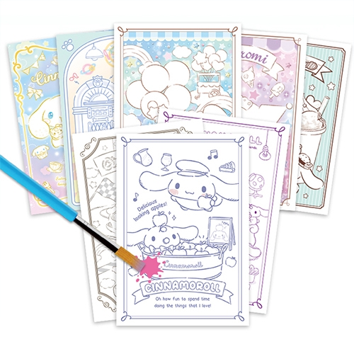 [학산] 산리오캐릭터즈 시나모롤 엽서물감색칠 (엽서 12매,스티커 2매,물감12색)