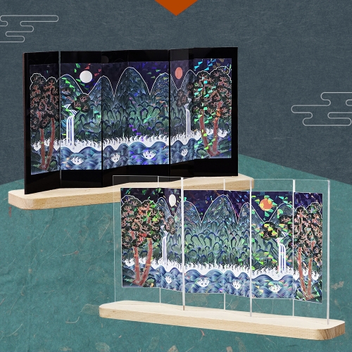 일월오봉도 자개 스티커 아크릴 탁상 장식 만들기 / 외국인선물 한국기념품 한국감성굿즈 인테리어