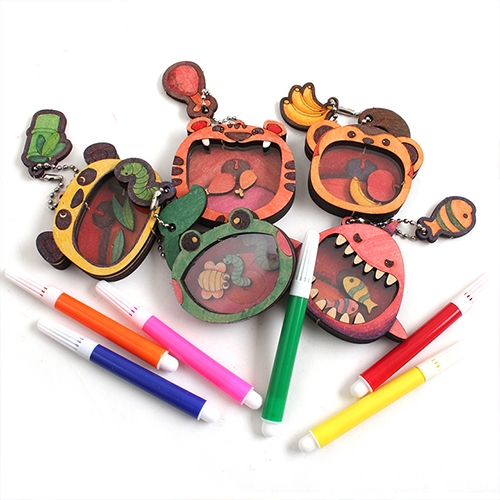 [아이디몬] 우드 DIY 동물쉐이커 세트 (사인펜6색 포함, 5종 택1)