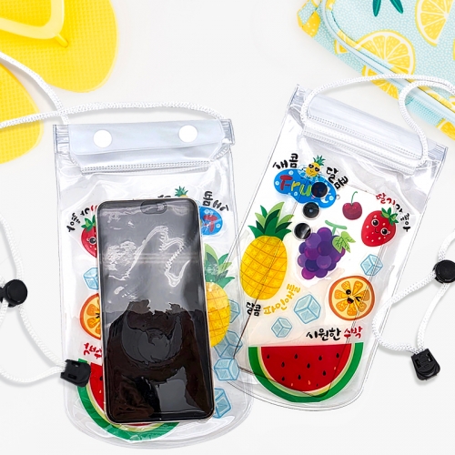 [탑키드] 과일 투명 스티커 핸드폰 목걸이 지갑 꾸미기
