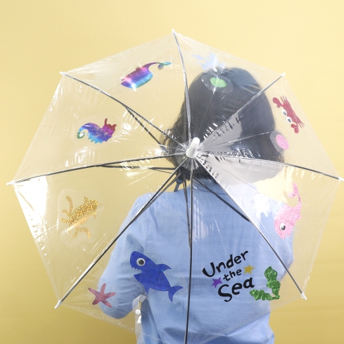 메이크문구 M212 스티커우산꾸미기 포일아트 바다물고기