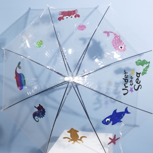 메이크문구 M212 스티커우산꾸미기 포일아트 바다물고기