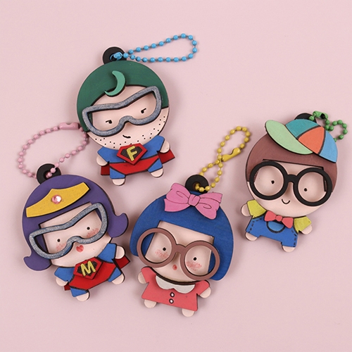 [아이디몬] 우드 DIY 땡글패밀리 키링만들기 세트