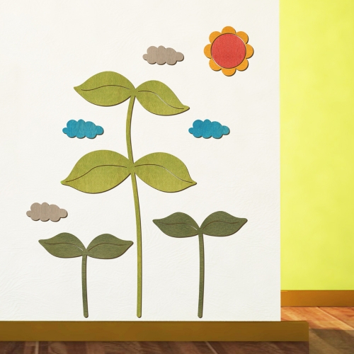 우드스티커 콩나무 컬러완제품