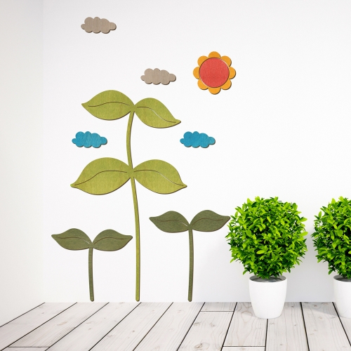 우드스티커 콩나무 컬러완제품