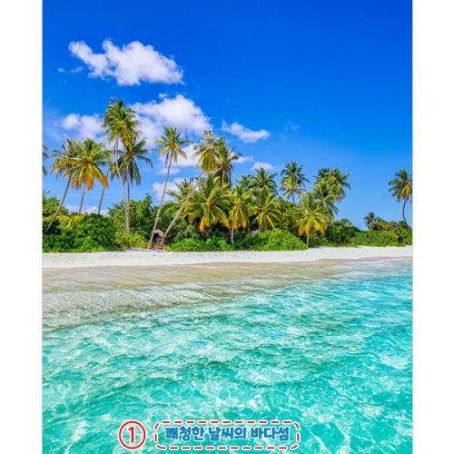 [파티붕붕]D4821 해변 현수막 / 유치원 여름 바다 현수막 어린이집 비치파라솔 포토존