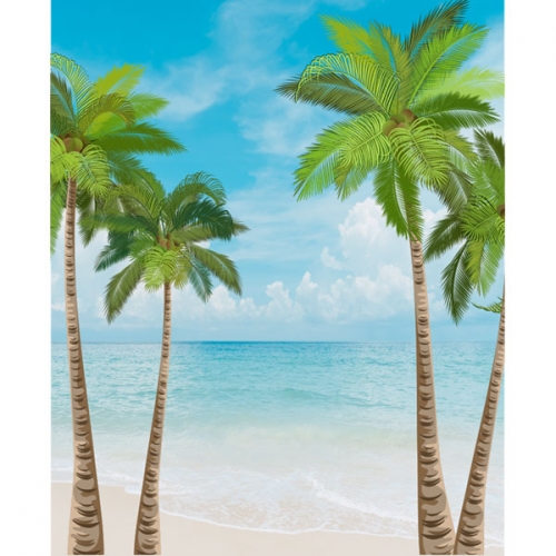 [파티붕붕]D2938 현수막 / 어린이집 유치원 여름 해변 야자수 배경 현수막