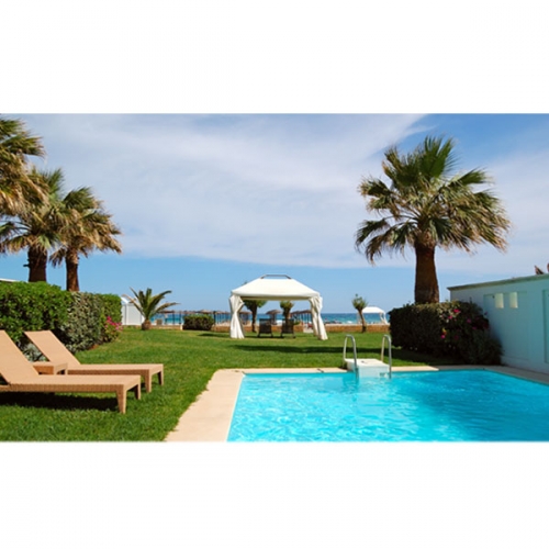 [파티붕붕]D2937 풀빌라 현수막 / 유치원 어린이집 여름 배경 현수막 야외 수영장 야자수 플랜카드