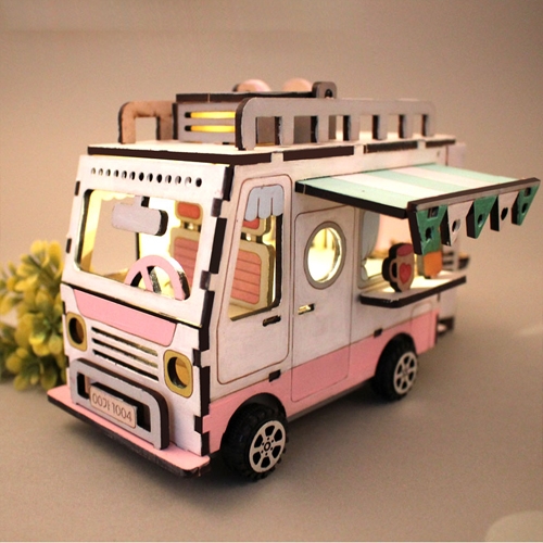 [아이디몬] 우드 DIY 캠핑카 만들기 (LED램프 포함) - 42039