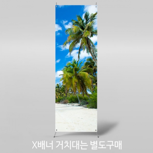 [파티붕붕] X배너 2936 / 해변 바다 배너 물놀이 여름 배경 현수막