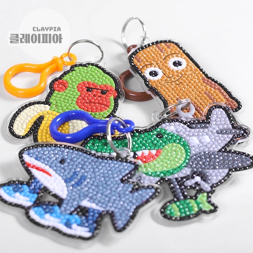 이탈리안 브레인롯 보석십자수 키링 만들기