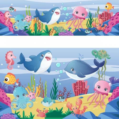 [파티붕붕] D2401 현수막 / 어린이집 유치원 여름 바다 배경 해변 파도 현수막 블루데이 포토존