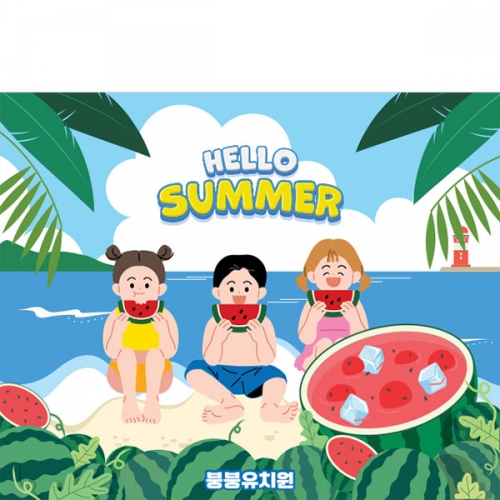 [파티붕붕] D4760 여름 현수막 / 수박 현수막 수박데이 포토존 제작