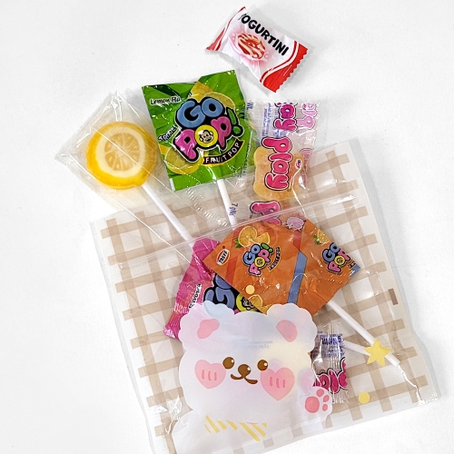 미니 체크지퍼백 40매 어린이집 구디백 포장봉투