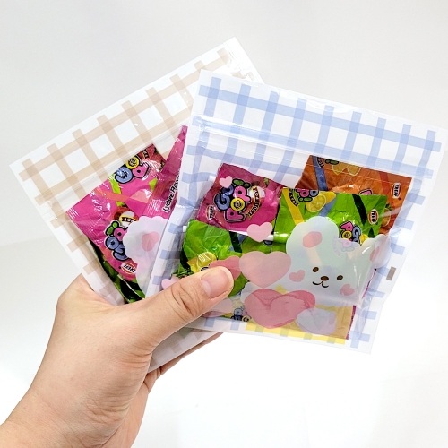 미니 체크지퍼백 40매 어린이집 구디백 포장봉투