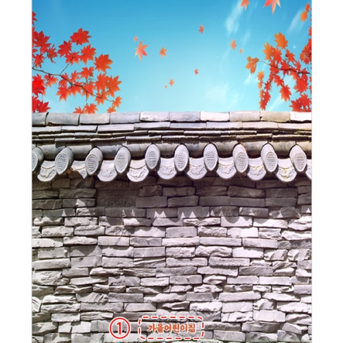 [파티붕붕] D5040 돌담 현수막 / 유치원 어린이집 전통 담벼락 명절 연극 놀이 포토존 배경