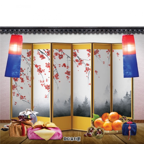 [파티붕붕] D5024 병풍 현수막 / 유치원 추석 명절 현수막 어린이집 전통배경 포토존 제작