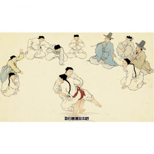 [파티붕붕] D5946 현수막 / 어린이집 씨름 현수막 유치원 전통 민속 놀이 포토존