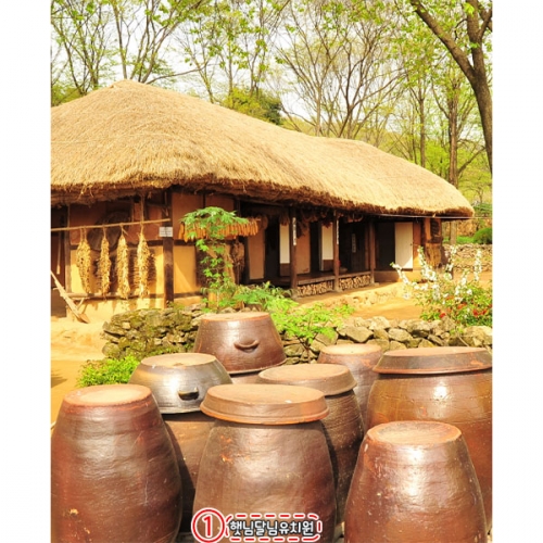 [파티붕붕] D5878 전통마을 현수막 / 어린이집 장독대 초가집 현수막 유치원 시골 전통민속 포토존