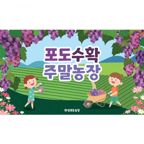 [파티붕붕]D3016 / 어린이집 유치원 숲 텃밭 포도따기 체험 학습 현수막