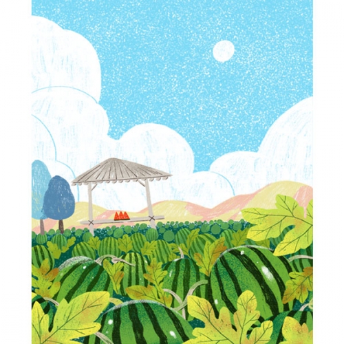 [파티붕붕]D2931 수박 현수막 / 어린이집 유치원 여름 체험학습 현수막