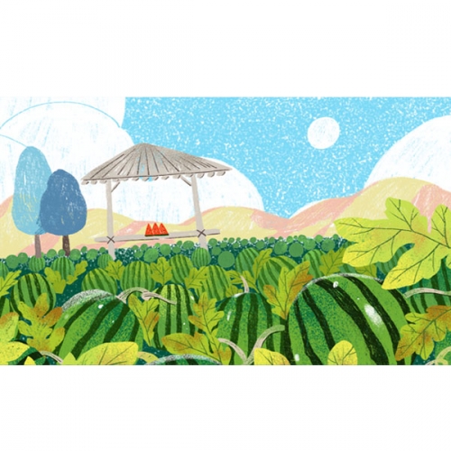 [파티붕붕]D2931 수박 현수막 / 어린이집 유치원 여름 체험학습 현수막