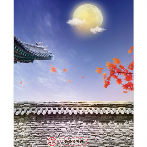 [파티붕붕]D5041 추석 현수막 / 유치원 보름달 현수막 어린이집 명절 한가위 포토존 제작