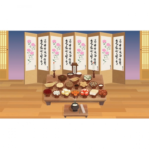 [파티붕붕]D3262 병풍 현수막 / 어린이집 유치원 전통배경 차례 명절 제사 현수막