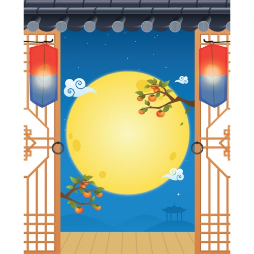 [파티붕붕]D3363 정월대보름 현수막 / 어린이집 유치원 추석 명절 보름달 포토존 현수막 제작