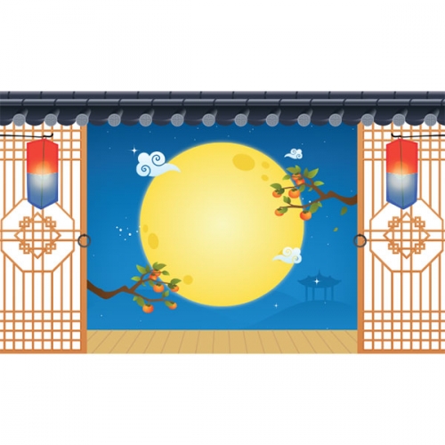 [파티붕붕]D3363 정월대보름 현수막 / 어린이집 유치원 추석 명절 보름달 포토존 현수막 제작