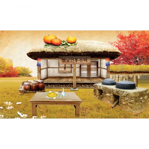 [파티붕붕]D3332 현수막 / 추석 현수막 유치원 어린이집 명절 한옥배경 포토존