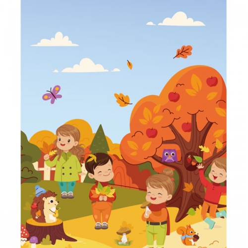 [파티붕붕]D3413 현수막 / 가을 숲속 단풍놀이 포토존 배경 현수막