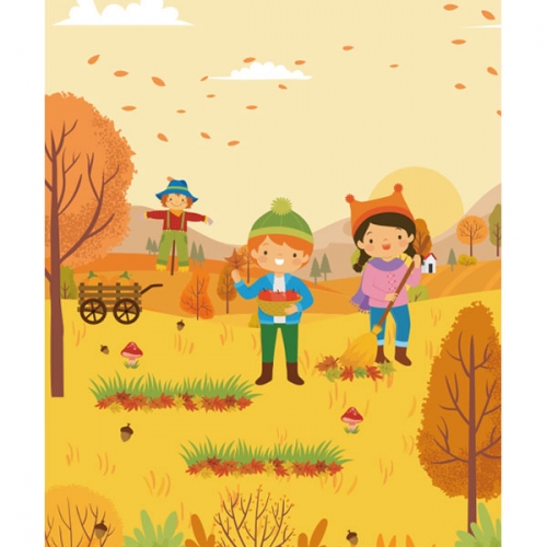 [파티붕붕]D3411 단풍놀이 현수막 / 어린이집 유치원 가을 배경 현수막 제작