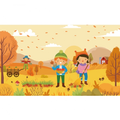 [파티붕붕]D3411 단풍놀이 현수막 / 어린이집 유치원 가을 배경 현수막 제작