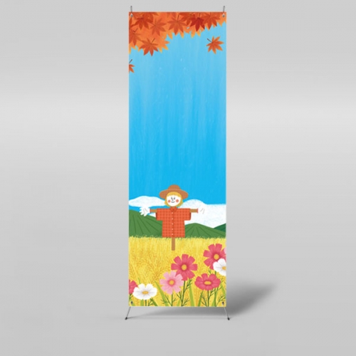 [파티붕붕] X배너 3414 / 허수아비 코스모스 배너 가을 단풍 배경 현수막 제작