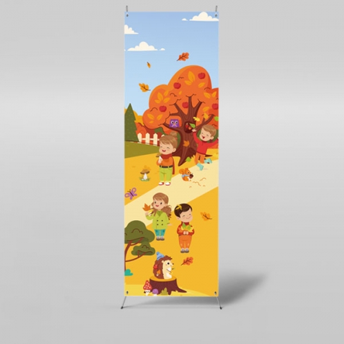 [파티붕붕] X배너 3413 / 가을 숲속 단풍놀이 포토존 배경 현수막