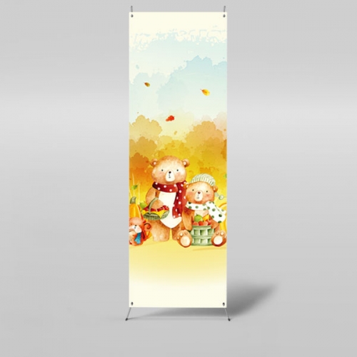 [파티붕붕] X배너 3412 / 숲속 동물 배너 가을 단풍 배경 현수막
