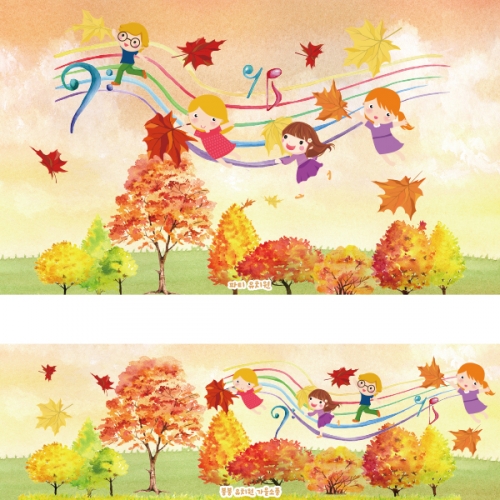 [파티붕붕] D2571 현수막 / 낙엽 가을 배경 현수막 단풍나무 단풍놀이 플랜카드