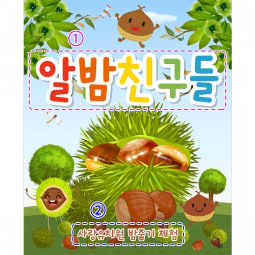 [파티붕붕] D3178 현수막 / 가을 밤나무 밤줍기 현수막 유치원 어린이집 가을 행사 플랜카드