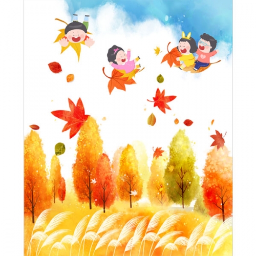 [파티붕붕] D3268 가을 현수막 / 어린이집 현수막 단풍나무 배경 플랜카드