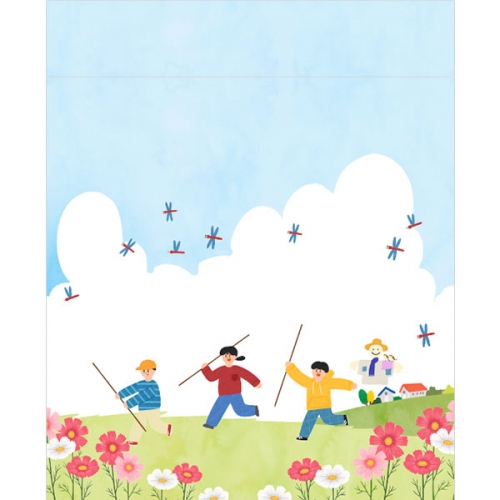 [파티붕붕] D3234 잠자리 곤충 현수막 / 가을 현수막 코스모스 배경 플랜카드 제작