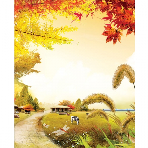 [파티붕붕] D3311 가을 현수막 / 단풍 현수막 숲 배경 플랜카드 제작