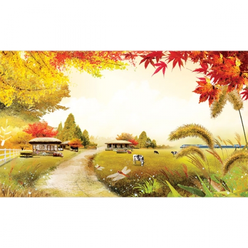 [파티붕붕] D3311 가을 현수막 / 단풍 현수막 숲 배경 플랜카드 제작