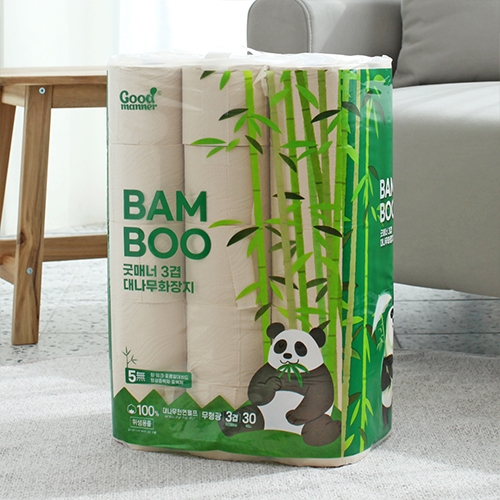[행복제지] 굿매너 대나무 롤 화장지 30롤
