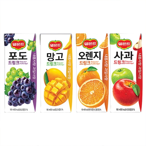 [롯데칠성] 델몬트 드링크 190ml 32팩 (4종 택1)