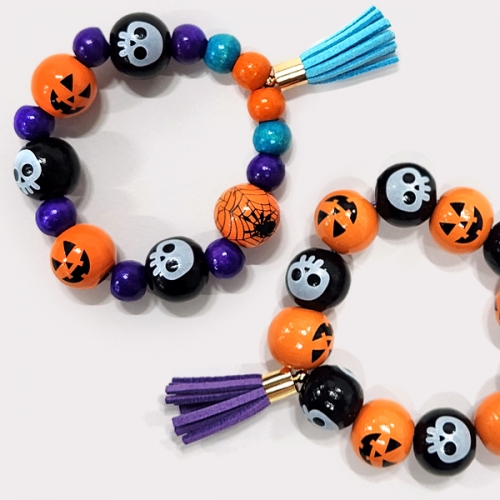 [탑키드] 할로윈 원형 나무구슬 비즈(약16mm 10개입)