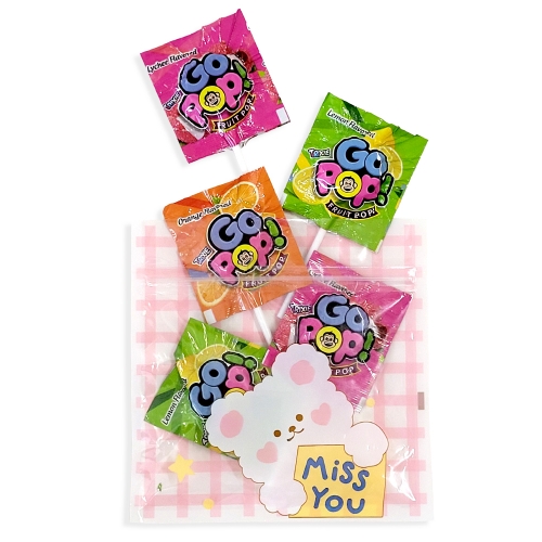 미니 간식 꾸러미 구디백 소포장 롤리팝 캔디 (12개)